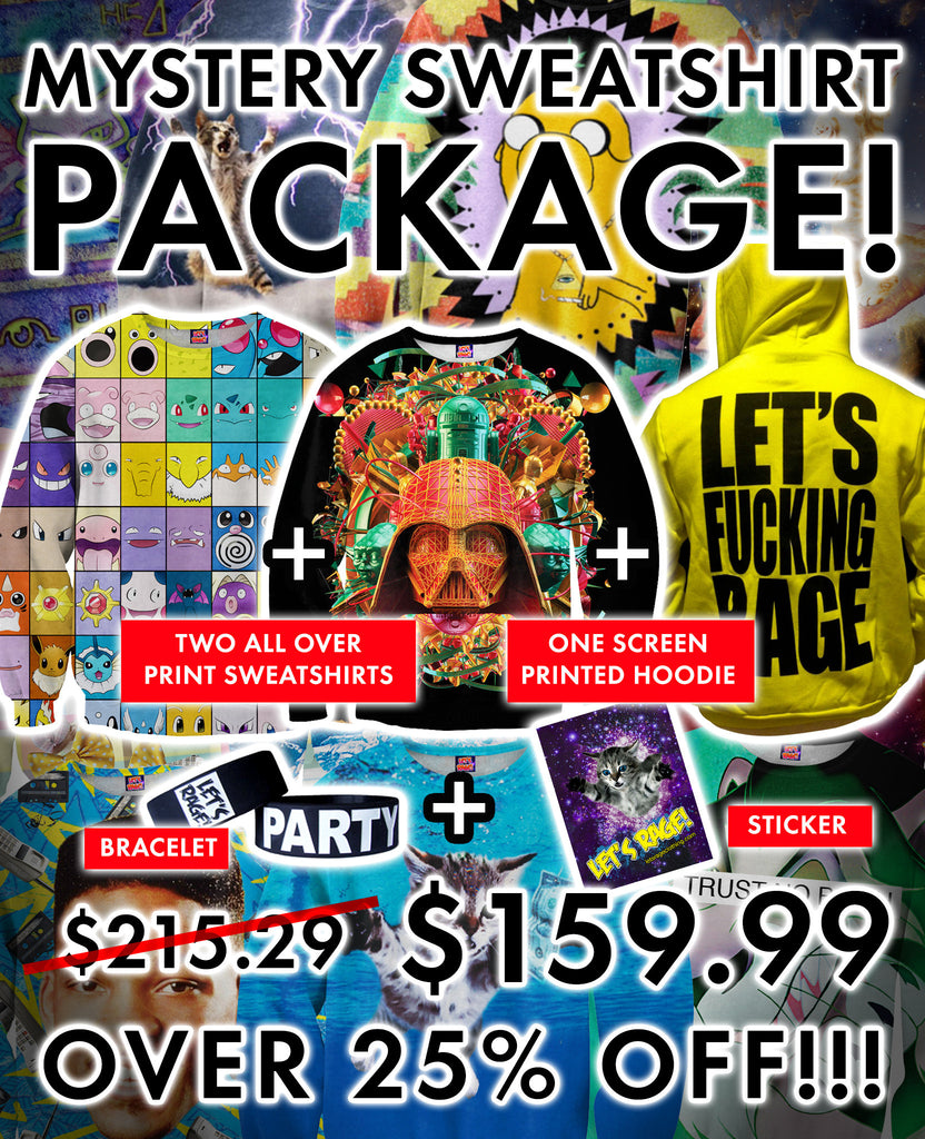 MYSTERY SWEATSHIRTS PACK 2 Sweatshirts, 1 Hoodie, bracelet, and sticker