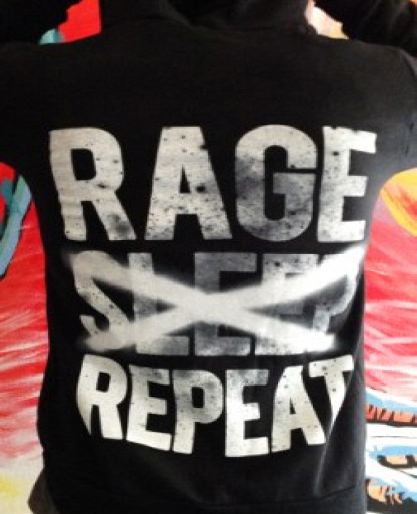 Rage <s>Sleep</s> Repeat Black Hoodie