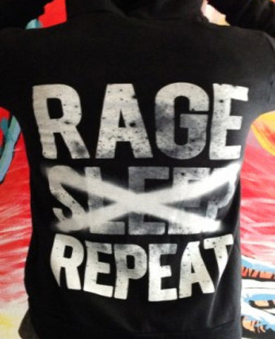 Rage <s>Sleep</s> Repeat Black Hoodie