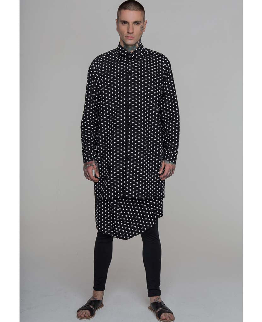 Poppin' Collar Pyramid Print Shirt