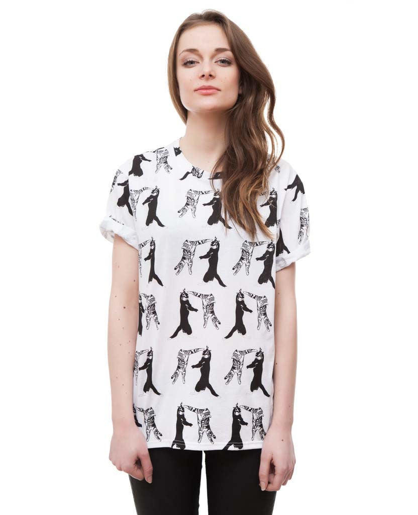 Black Cat White Cat white t-shirt