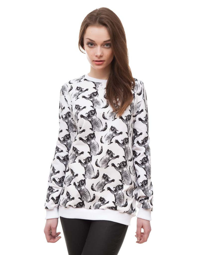 Fun Cat white sweater