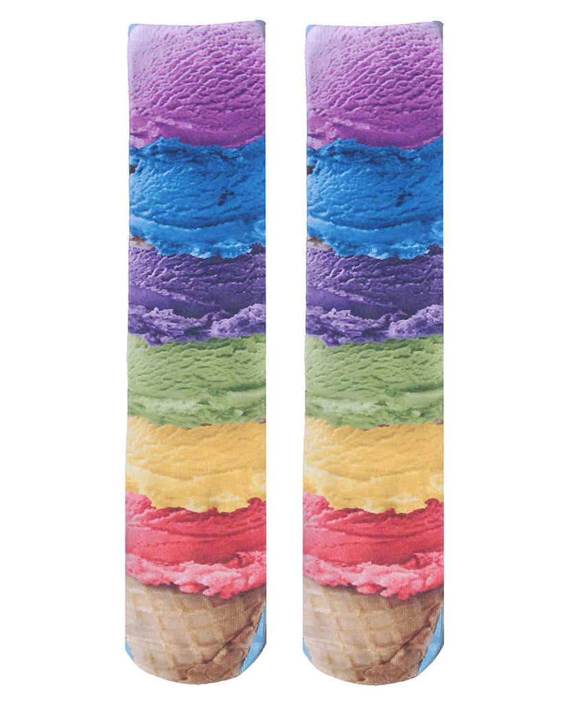 Ice Cream Rainbow Knee-High Socks