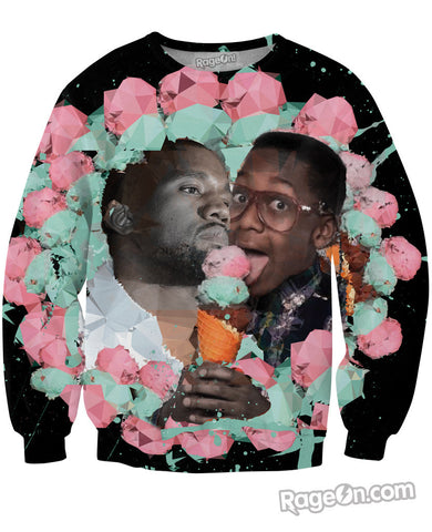 Kanye & Urkel's Ice Cream & Heartbreak Crewneck Sweatshirt