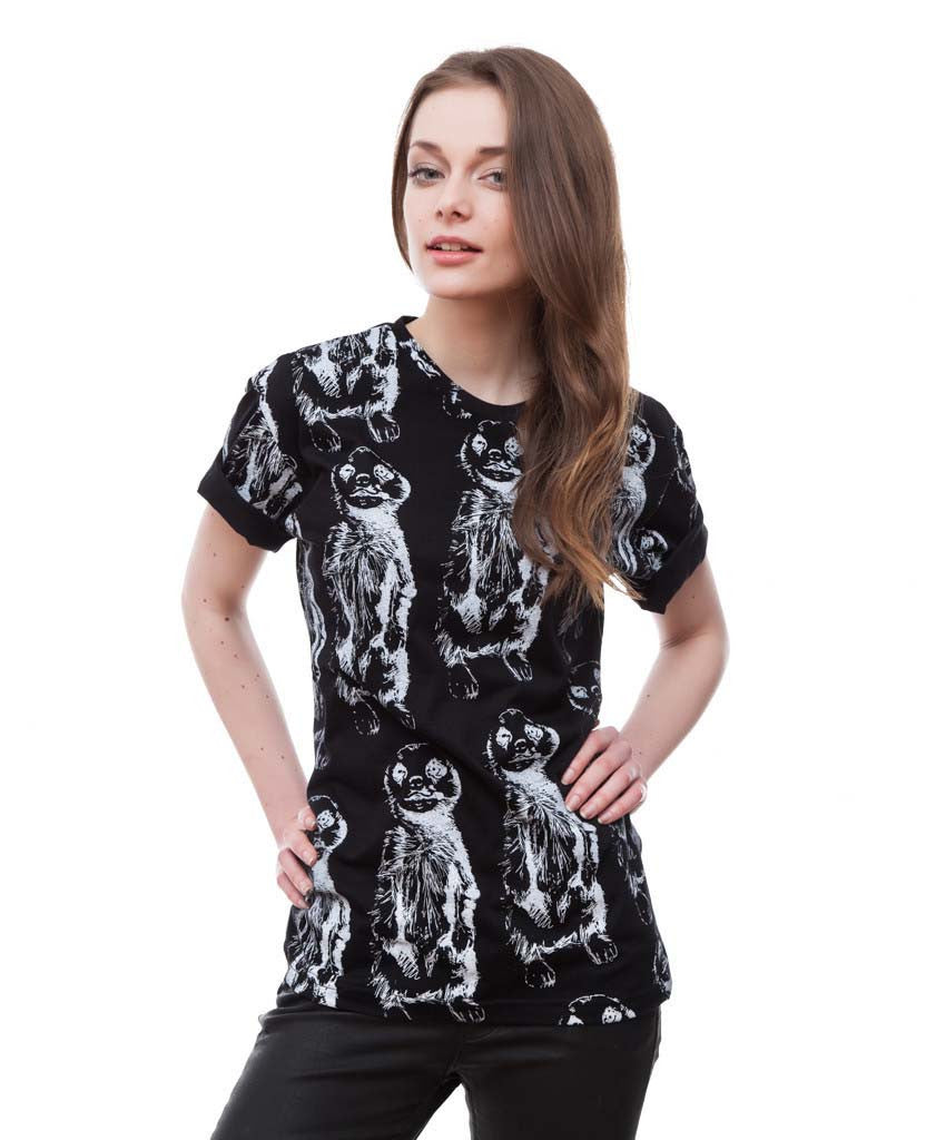 Meerkat black t-shirt