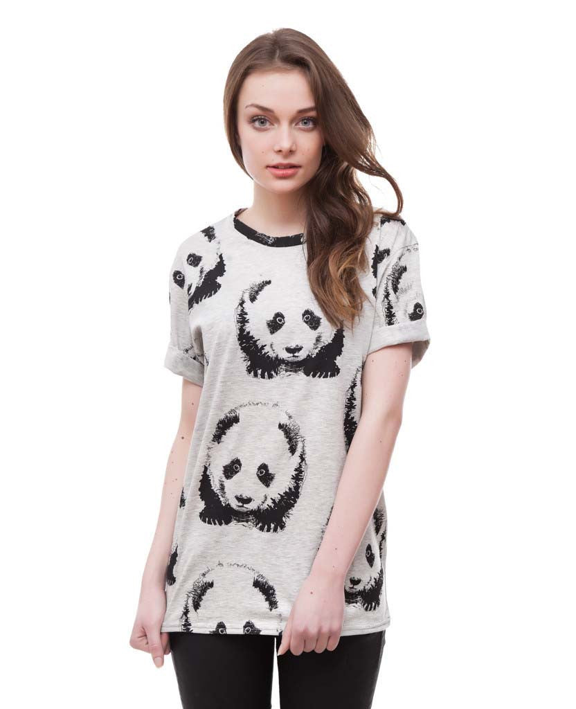 Panda grey t-shirt